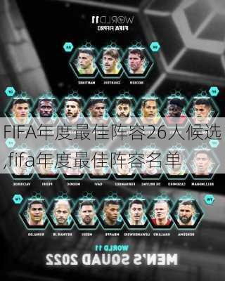 FIFA年度最佳阵容26人候选,fifa年度最佳阵容名单